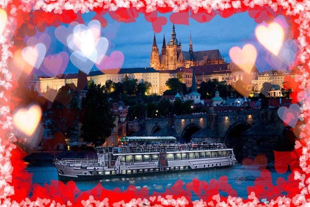 Valentýnská večeře v Praze na vlnách Vltavy